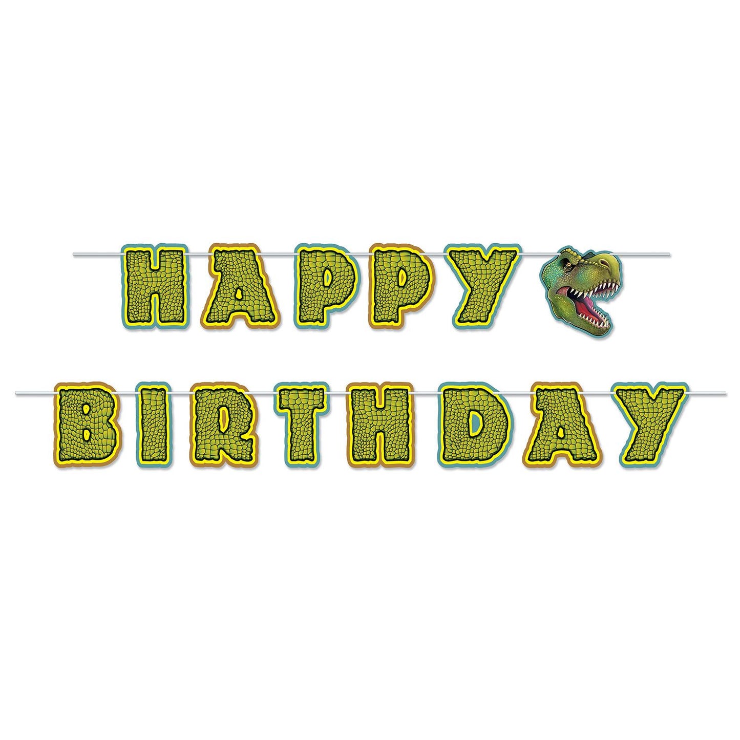 Beistle Birthday Dinosaur Streamer 6 in  x 10' (1/Pkg) Party Supply Decoration : Dinosaurs