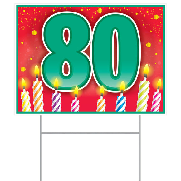 Beistle All Weather  in 80 in  Birthday Yard Sign 110.5 in  x 150.5 in  (1/Pkg) Party Supply Decoration : Birthday-Age Specific