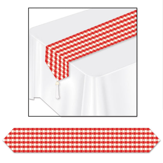 Beistle Printed Gingham Table Runner - Party Supply Decoration for Spring/Summer