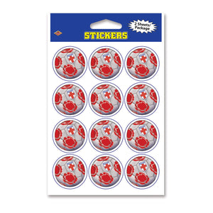 Beistle England Soccer Stickers (2 Sheets Per Package) - Party Supply Decoration for Soccer