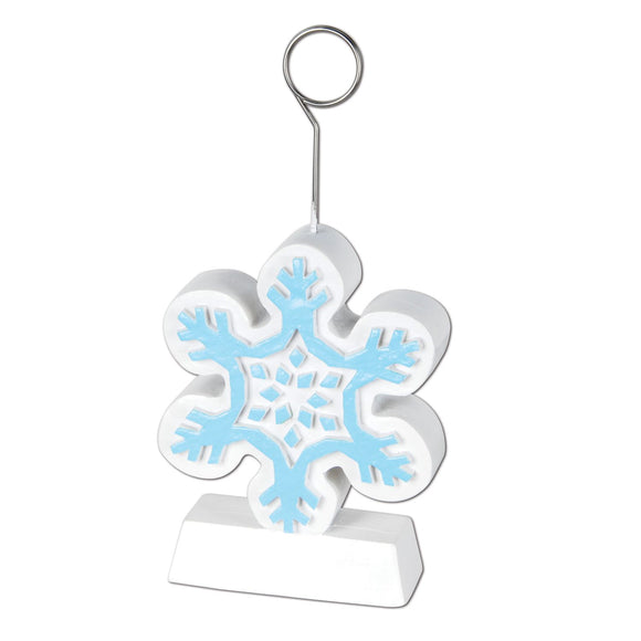 Beistle Snowflake Photo/Balloon Holder - Party Supply Decoration for Christmas / Winter