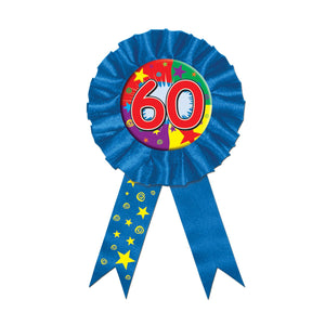 Beistle "60" Award Ribbon" - Party Supply Decoration for Birthday