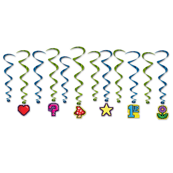 Beistle 8-Bit Whirls - Party Supply Decoration for 8-Bit