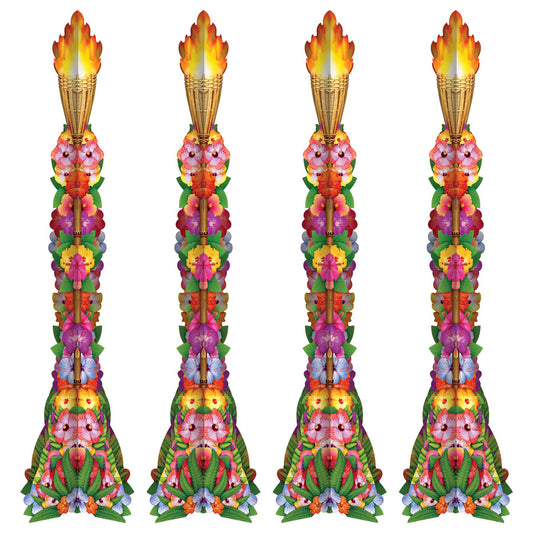 Beistle Luau 3-D Tiki Torch Props - Party Supply Decoration for Prom