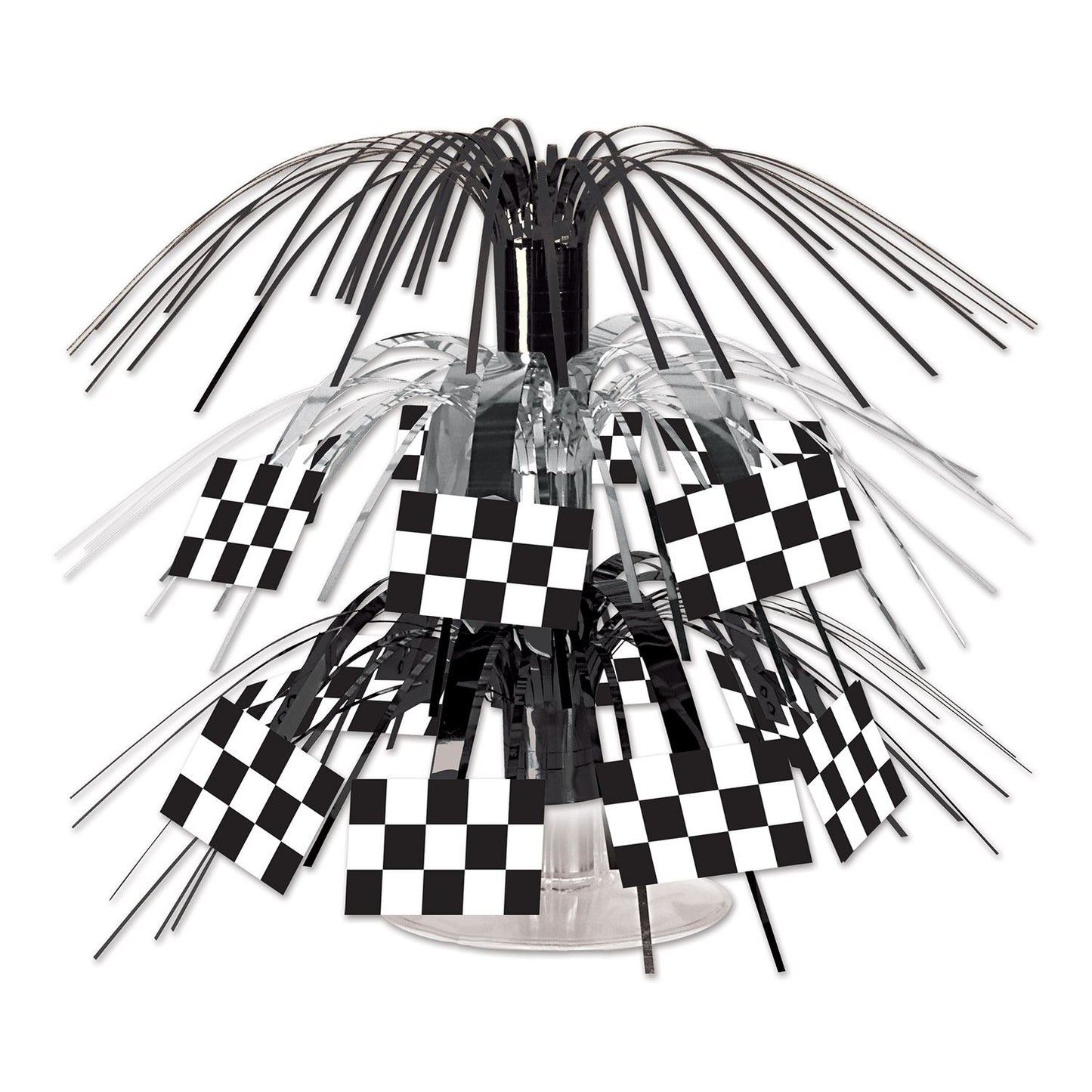 Beistle Checkered Flag Mini Cascade Centerpiece  (1/Pkg) Party Supply Decoration : Racing