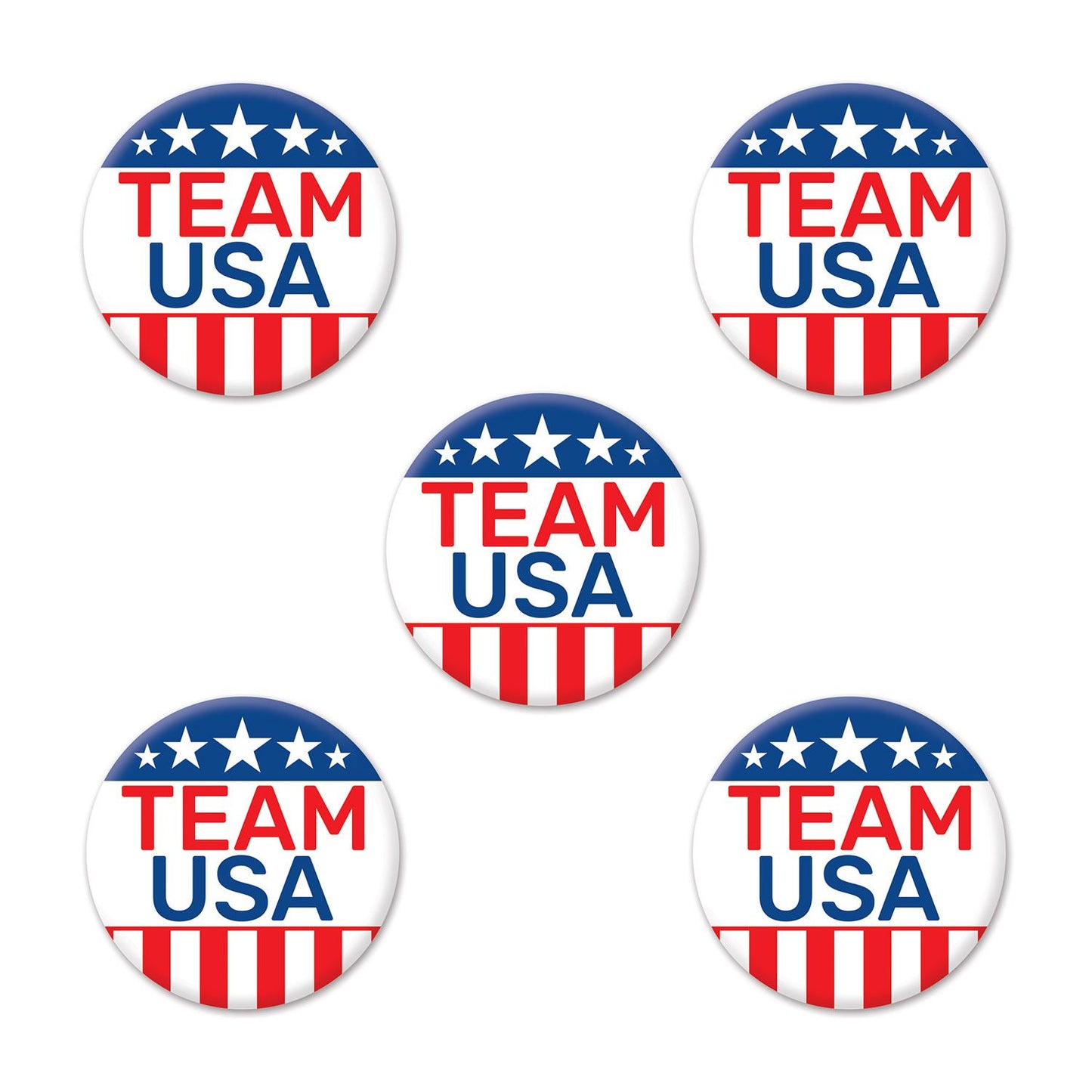 Beistle Team USA Party Buttons - Party Supply Decoration for Patriotic