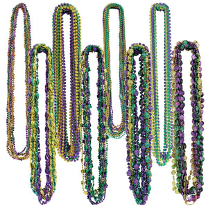 Beistle Mardi Gras Bead Assortment - 100/Package - Party Supply Decoration for Mardi Gras