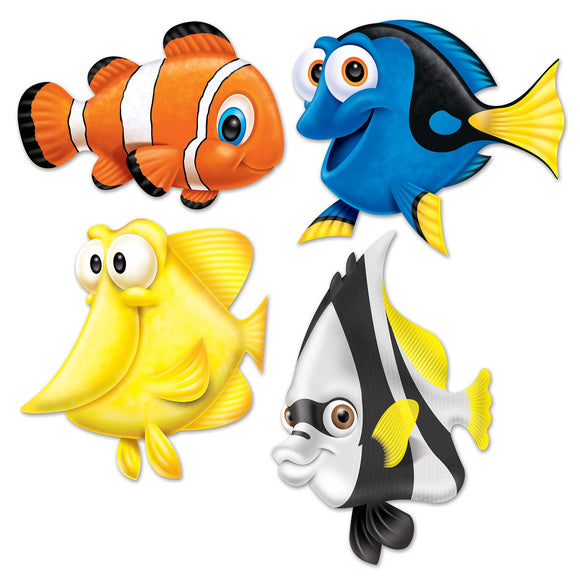 Beistle Under The Sea Fish Cutouts 140.5 in -17 in  (4/Pkg) Party Supply Decoration : Under The Sea