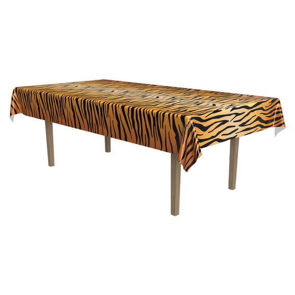 Beistle Tiger Print Tablecover 54 in  x 108 in  (1/Pkg) Party Supply Decoration : Jungle
