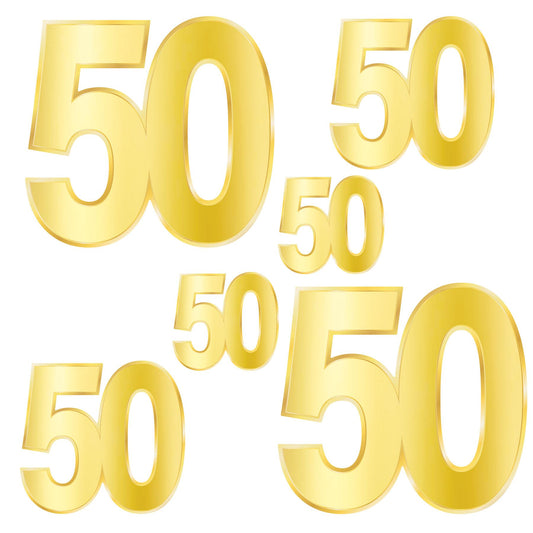 Beistle Foil  50   Birthday Cutouts   (6/Pkg) Party Supply Decoration : 50th Birthday