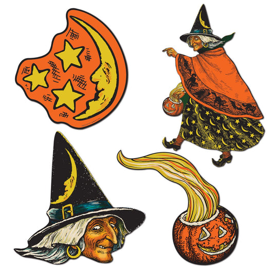 Beistle Halloween Cutouts  (4/Pkg) Party Supply Decoration : Halloween-Vintage