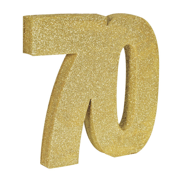 Beistle 3-D Glittered   70 Centerpiece 8 in  x 8 in  x 1 in  (1/Pkg) Party Supply Decoration : Birthday-Age Specific