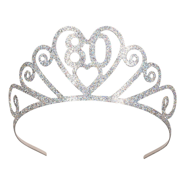 Beistle Glittered Metal 80 Tiara - Party Supply Decoration for Birthday