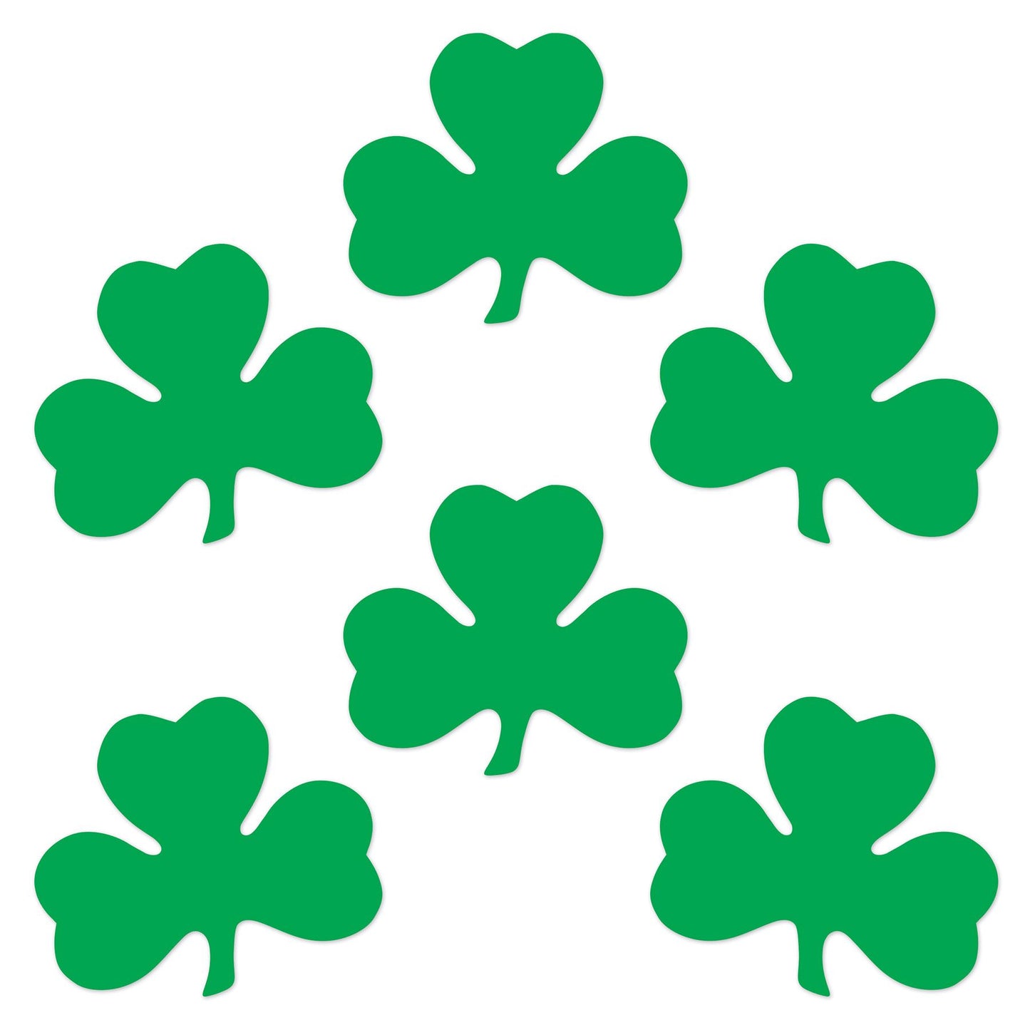 Beistle Pkgd Printed Shamrock Cutouts 12 in  (6/Pkg) Party Supply Decoration : St. Patricks