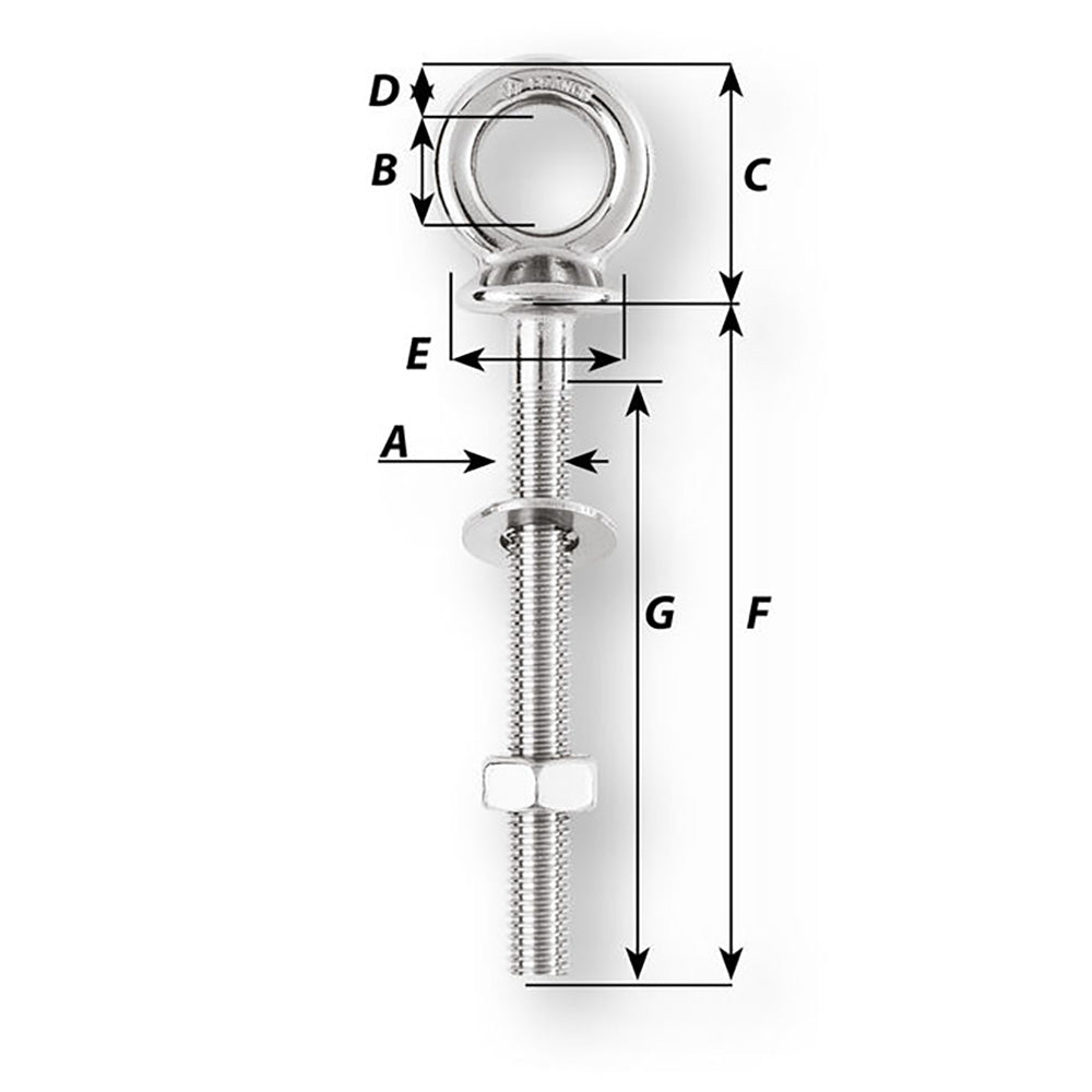 Wichard Eye Bolt - M10 x 150mm - Length 100mm [06495]