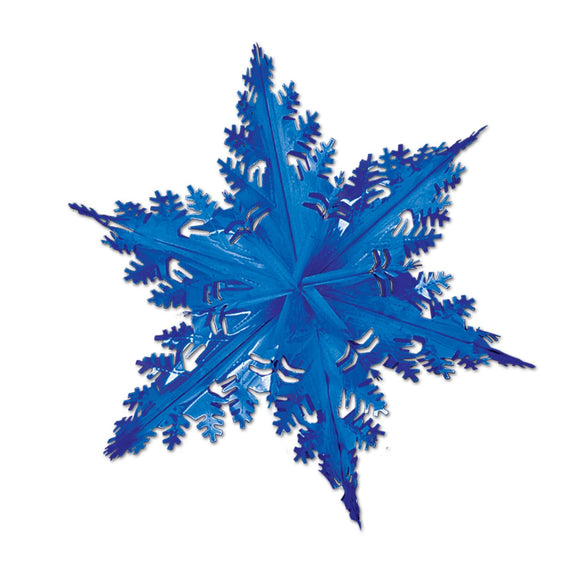 Beistle Blue Metallic Winter Snowflake - Party Supply Decoration for Christmas / Winter