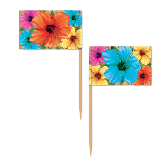 Beistle Hibiscus Picks - Party Supply Decoration for Luau
