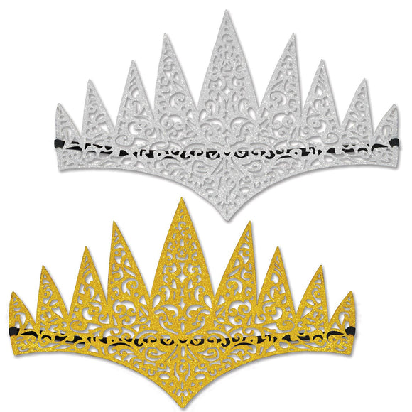 Beistle Glittered Laser Cut Tiaras - Party Supply Decoration for General Occasion