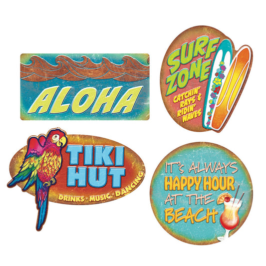 Beistle Luau Cutouts   (4/Pkg) Party Supply Decoration : Luau