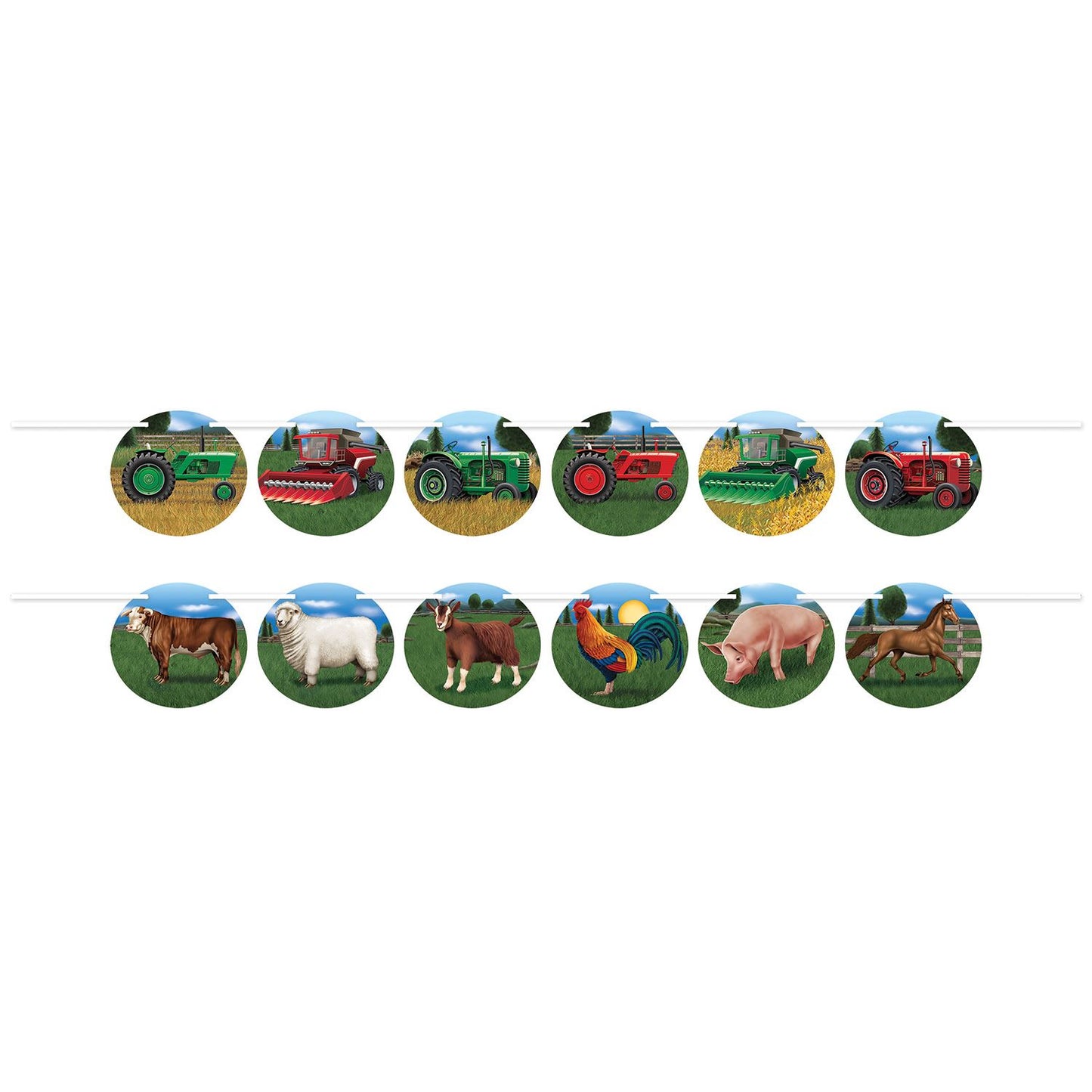 Beistle Tractor & Farm Animal Streamer Set 50.5 in  x 12' (1/Pkg) Party Supply Decoration : Farm