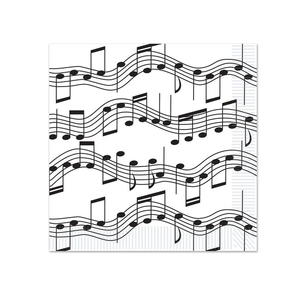 Beistle Musical Notes Beverage Napkins (16/pkg) - Party Supply Decoration for Music