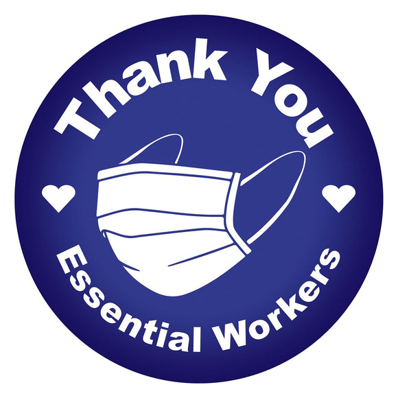 Beistle Thank You Essential Workers Button - Party Supply Decoration for Patriotic