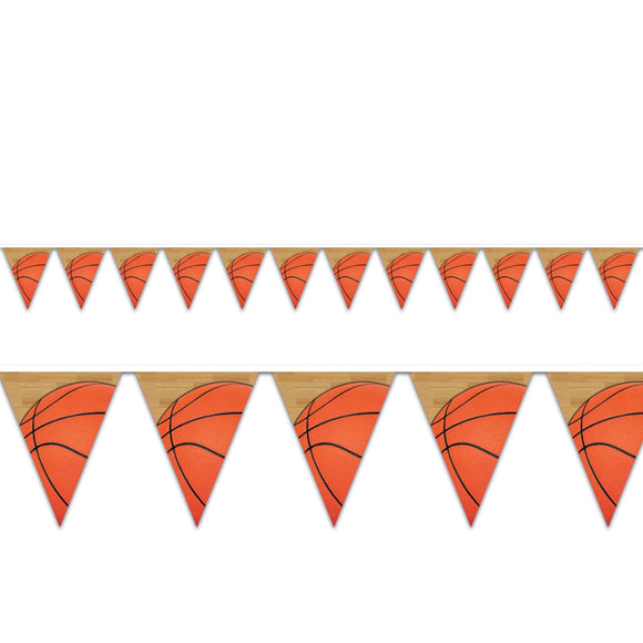 Beistle Basketball Pennant Banner - 12 feet 11 in  x 12' (1/Pkg) Party Supply Decoration : Basketball