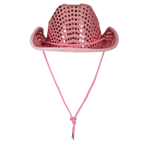 Beistle Sequined Cowboy Hat - Pink   Party Supply Decoration : Western