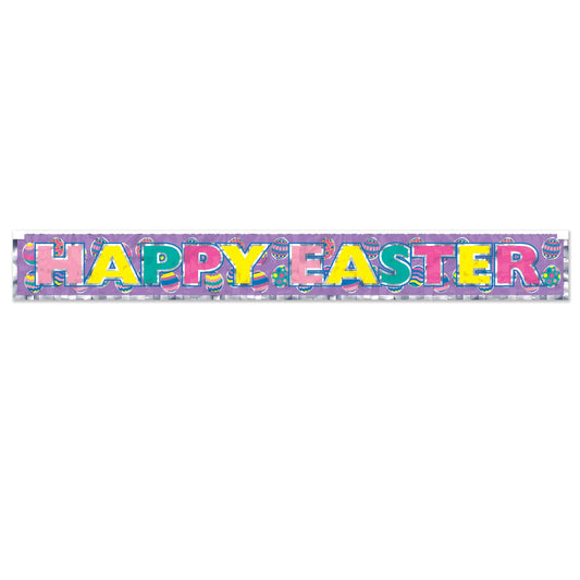 Beistle Metallic Easter Banner 70.5 in  x 5' (1/Pkg) Party Supply Decoration : Easter