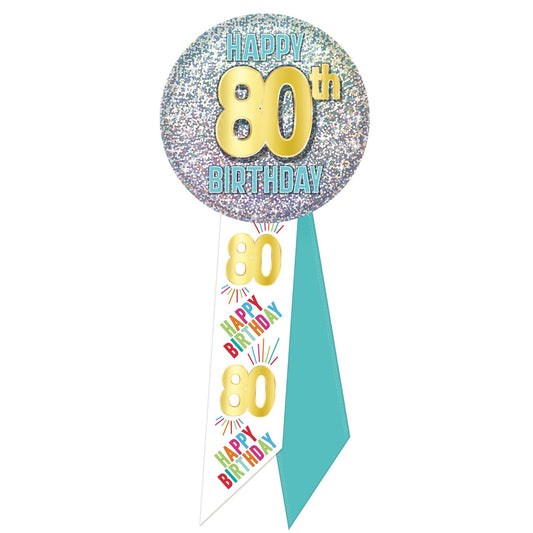 80th Birthday Rosette