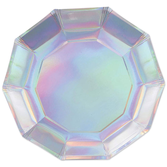 Beistle Iridescent Decagon Plates - 9inch - Party Supply Decoration for General Occasion