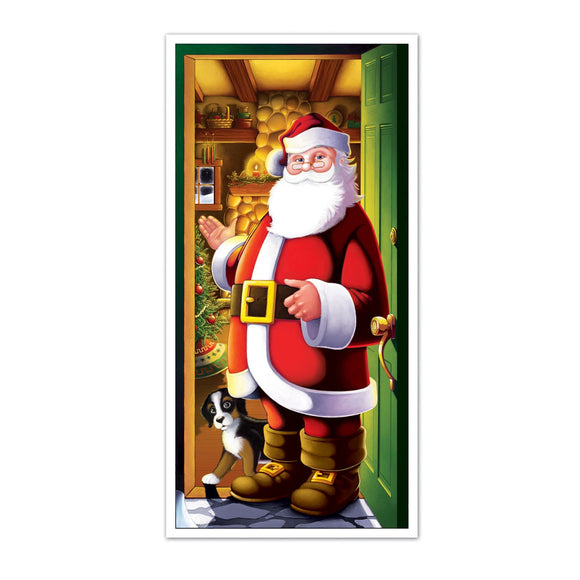 Beistle Santa Door Cover - Party Supply Decoration for Christmas / Winter