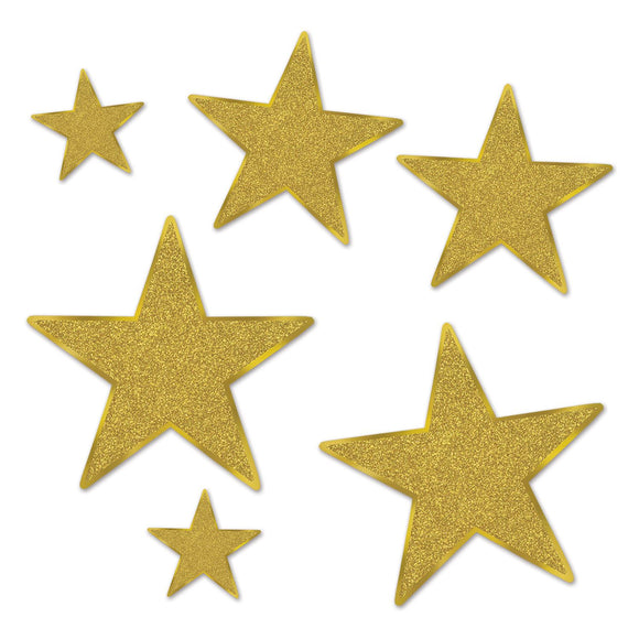 Beistle Glittered Foil Star Cutouts Asstd (6/Pkg) Party Supply Decoration : Awards Night