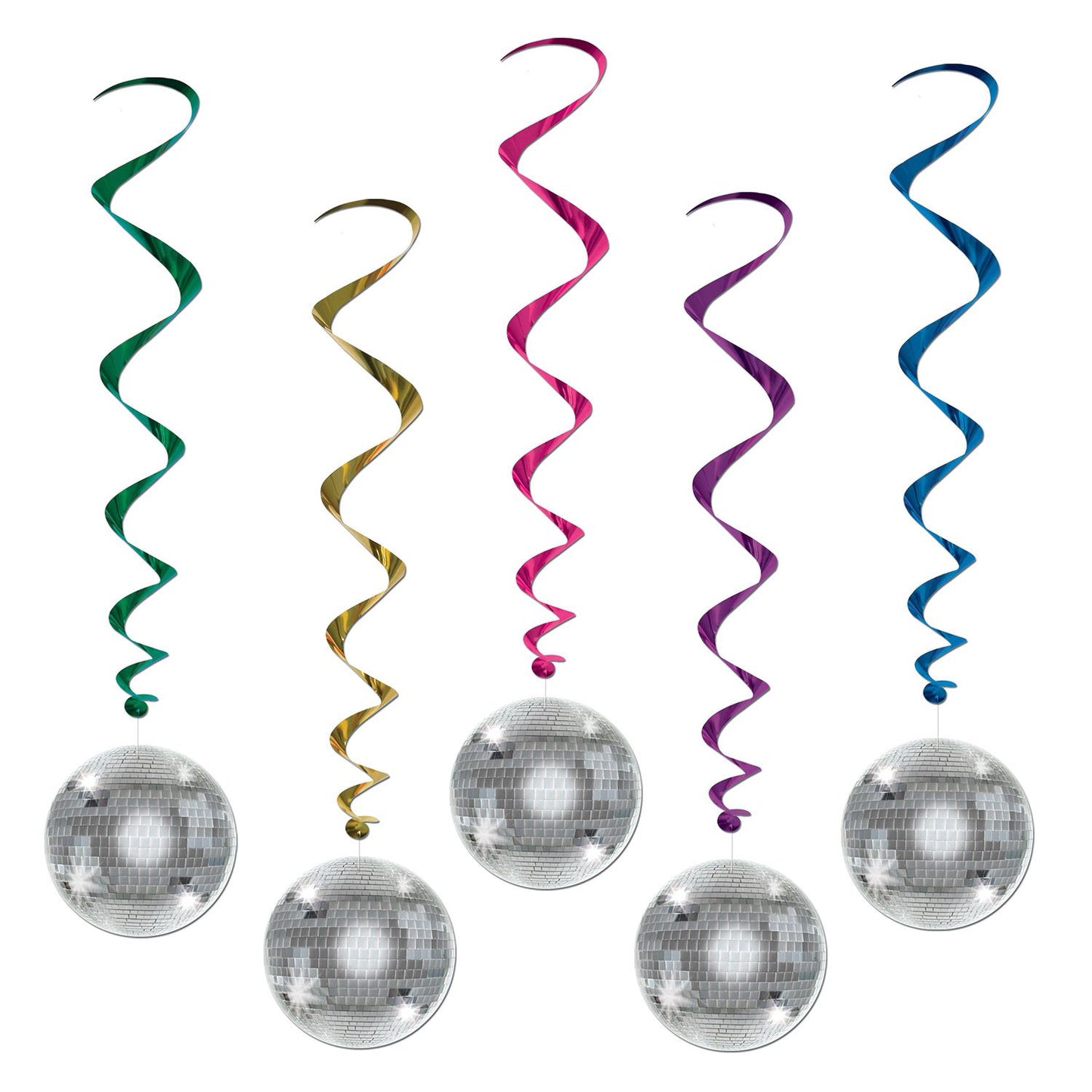 Beistle Disco Ball Whirls (5/pkg) - Party Supply Decoration for 70's