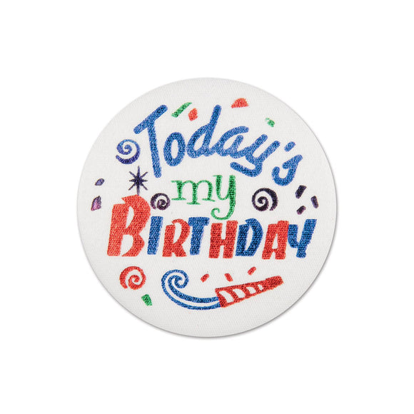 Beistle Today's My Birthday Satin Button - Party Supply Decoration for Birthday