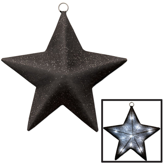 Beistle Black and Silver Light-Up Star - Party Supply Decoration for Awards Night