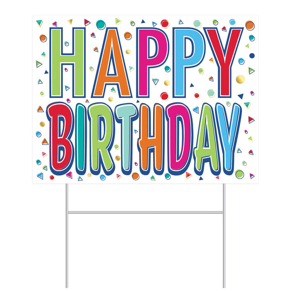 Beistle All Weather Happy Birthday Yard Sign 110.5 in  x 150.5 in  (1/Pkg) Party Supply Decoration : Birthday