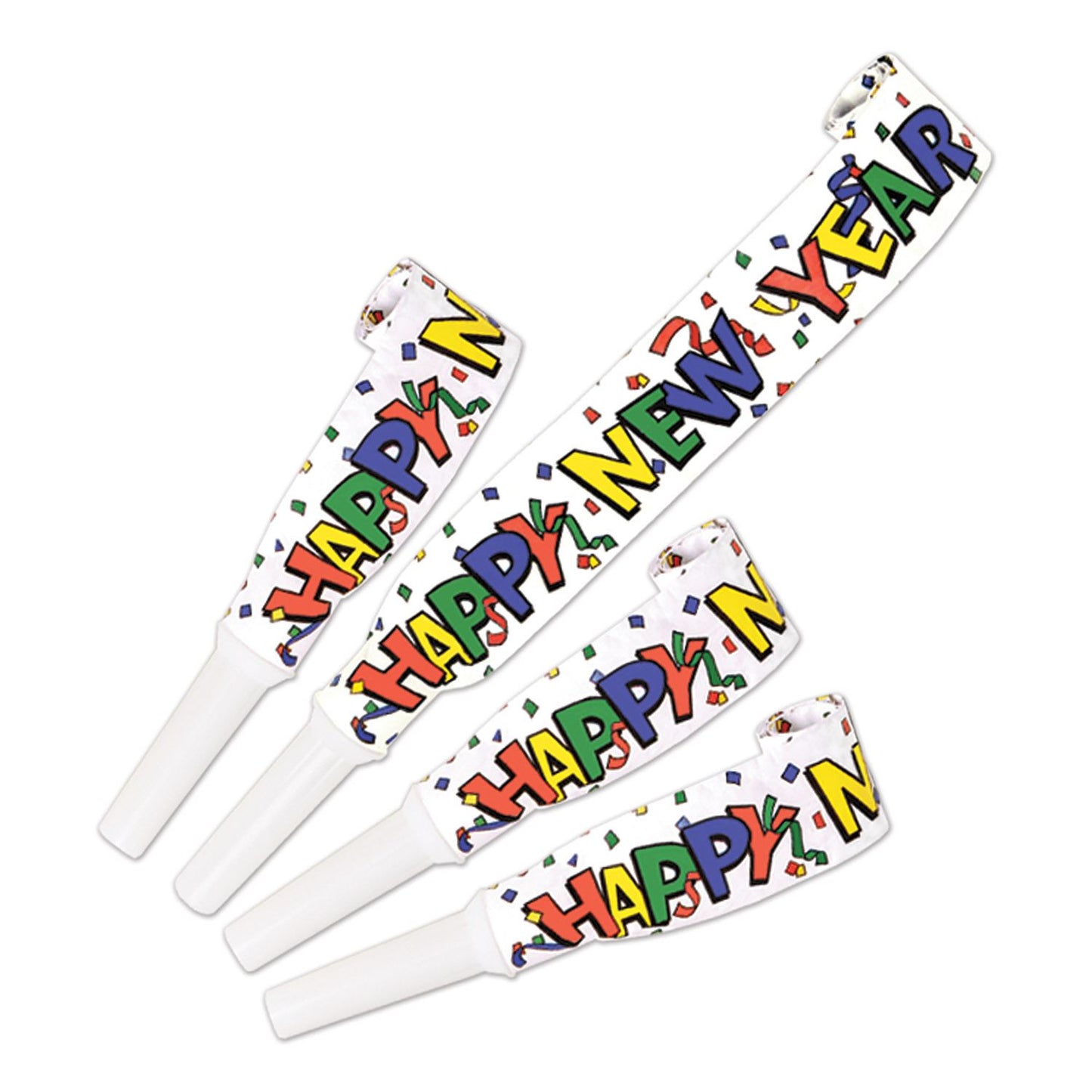 Beistle Happy New Year Blowouts (4/pkg) - Party Supply Decoration for New Years