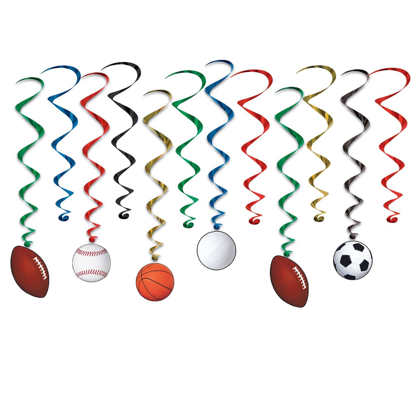 Beistle Sports Whirls - Party Supply Decoration for Sports