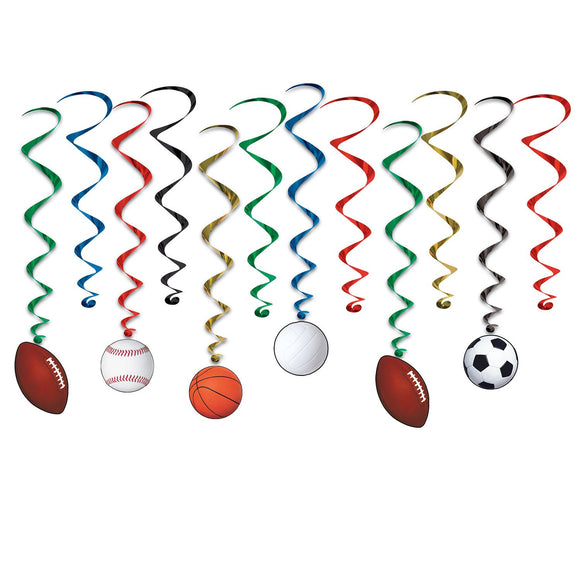 Beistle Sports Whirls - Party Supply Decoration for Sports