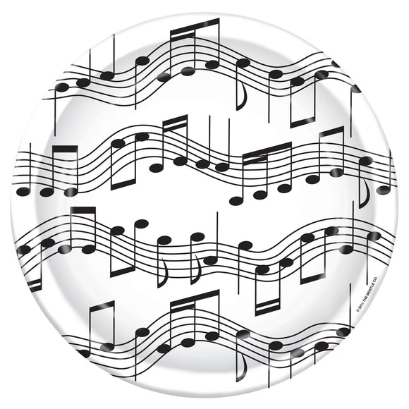 Beistle Musical Note Lunch Plates (8/pkg) - Party Supply Decoration for Music