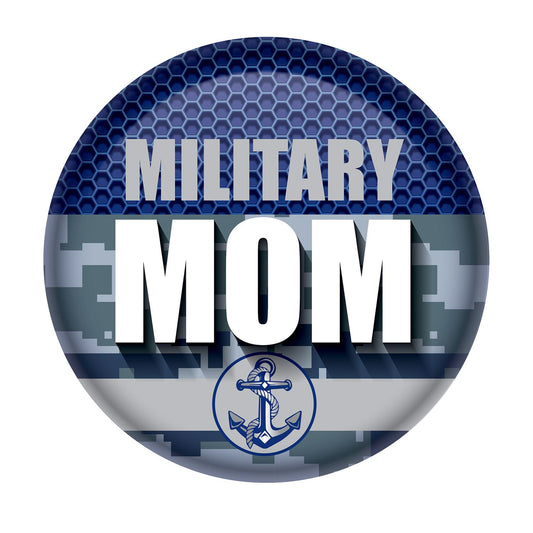 Beistle Military Mom Button - Party Supply Decoration for Patriotic