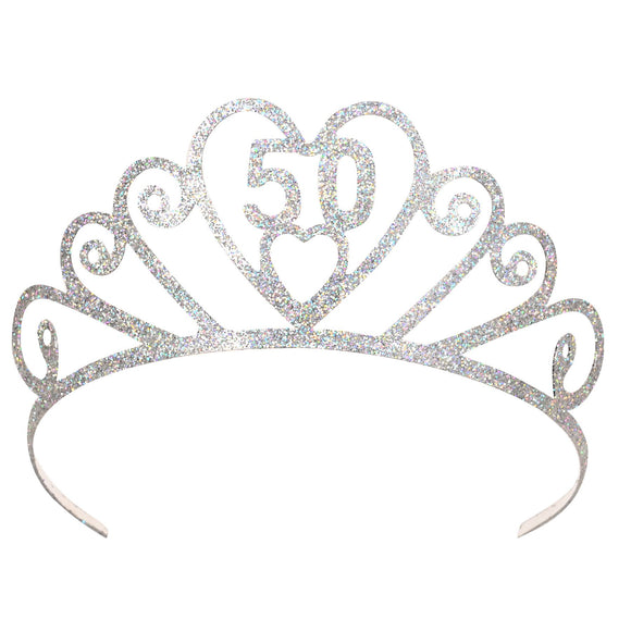 Beistle Glittered 50 Tiara - Party Supply Decoration for Birthday