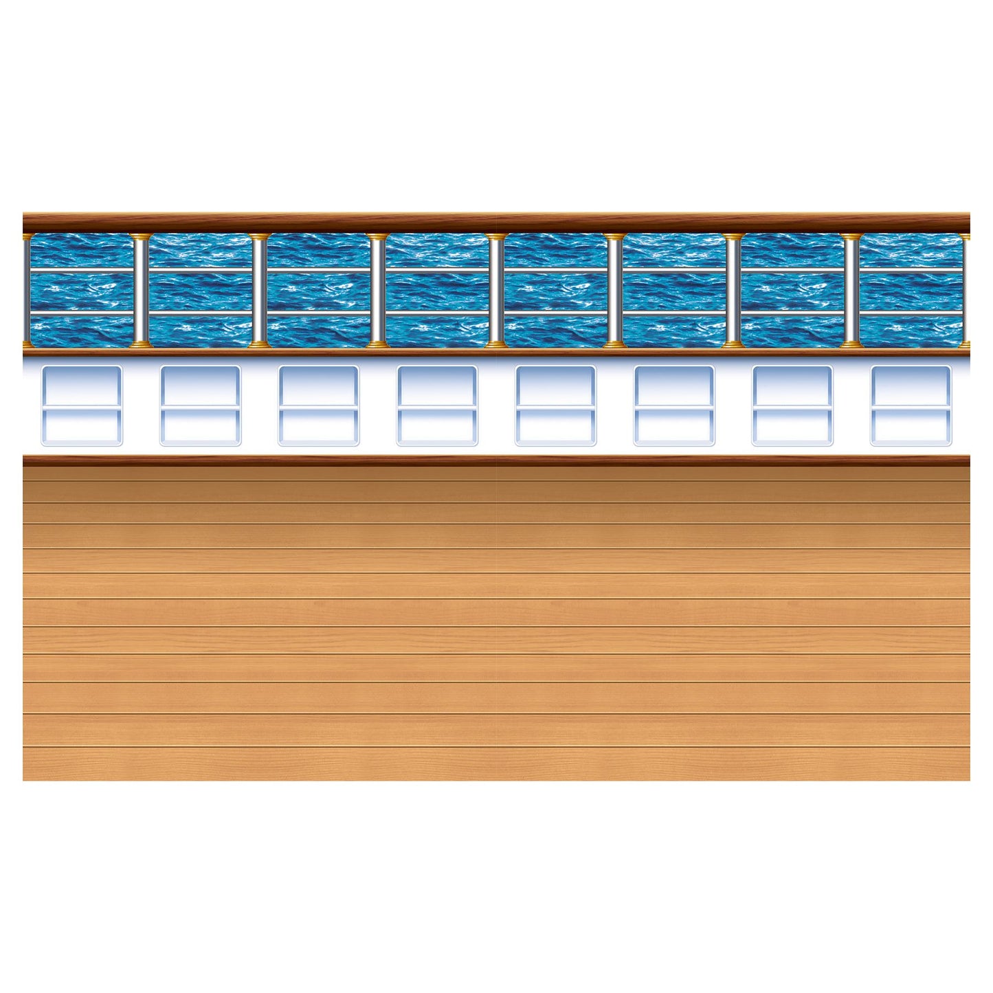 Beistle Cruise Ship Deck Backdrop 4' x 30' (1/Pkg) Party Supply Decoration : Nautical