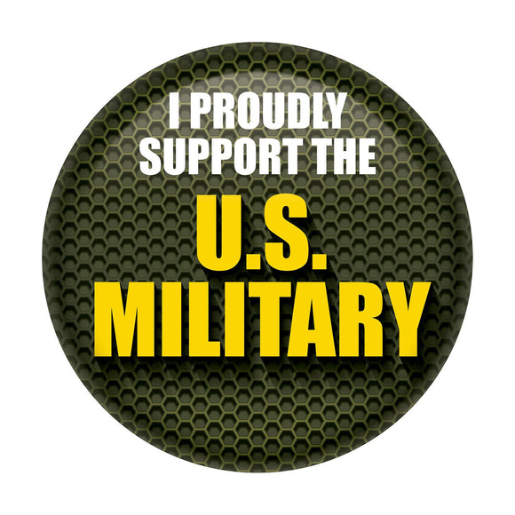Beistle I Proudly Support The US Military Button - Party Supply Decoration for Patriotic