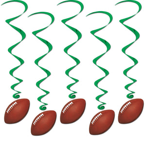 Beistle Football Whirls (5/pkg) - Party Supply Decoration for Football