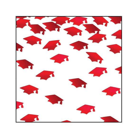 Beistle Grad Cap Red Confetti - Party Supply Decoration for Graduation