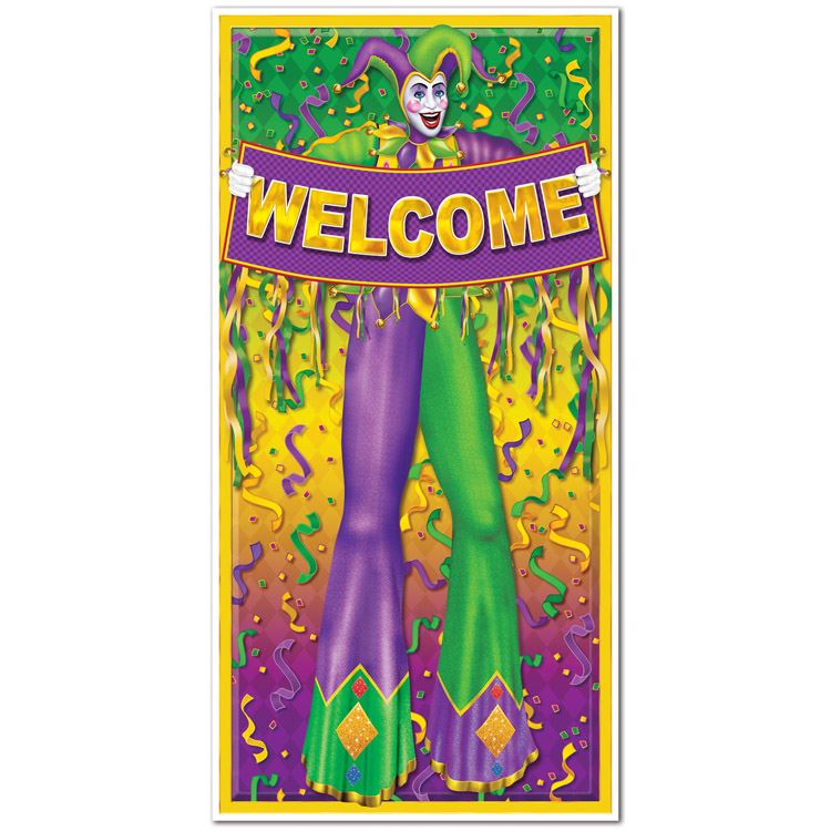 Beistle Mardi Gras Door Cover - Party Supply Decoration for Mardi Gras