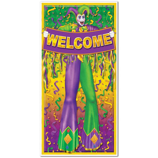 Beistle Mardi Gras Door Cover - Party Supply Decoration for Mardi Gras