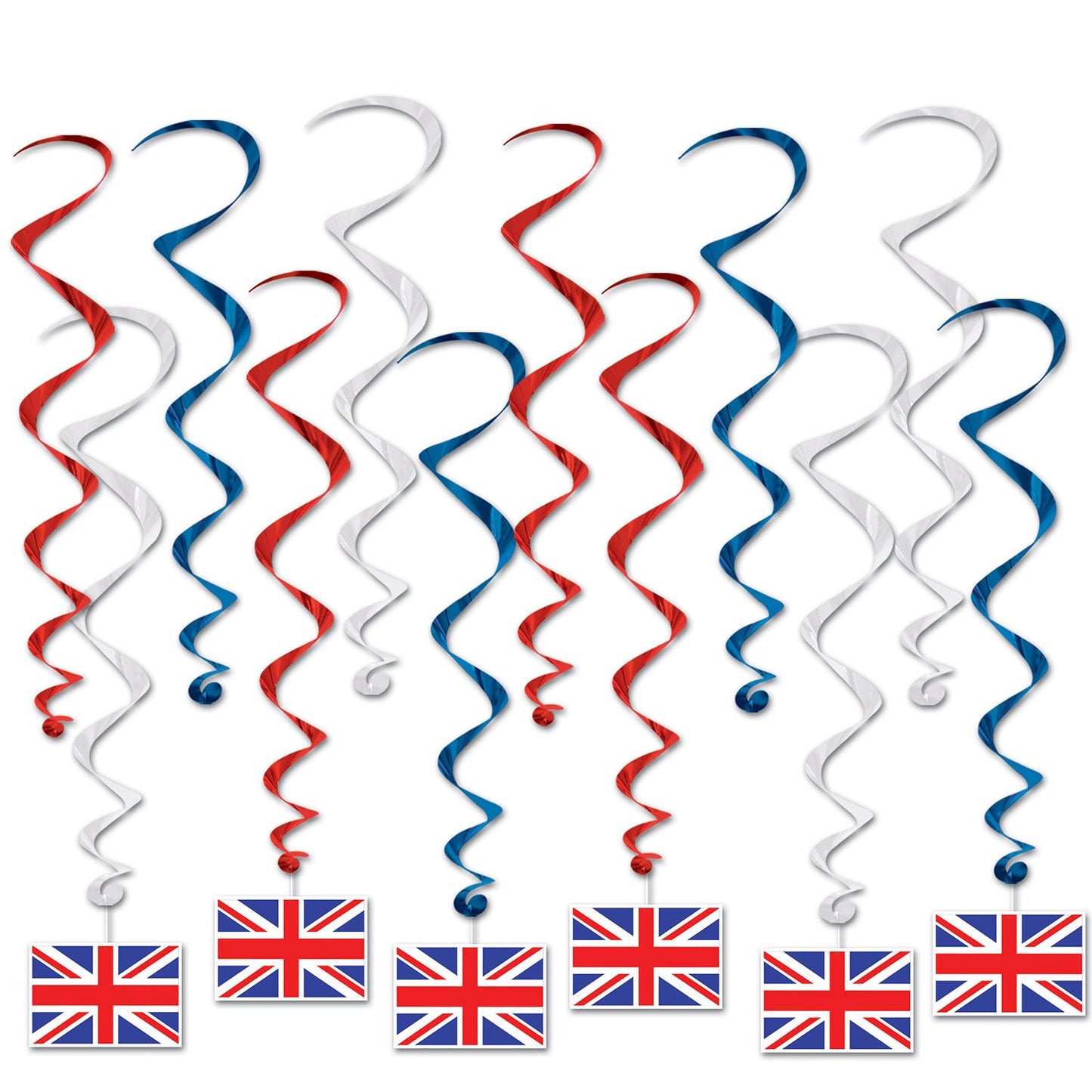 Beistle British Flag Whirls - Party Supply Decoration for British